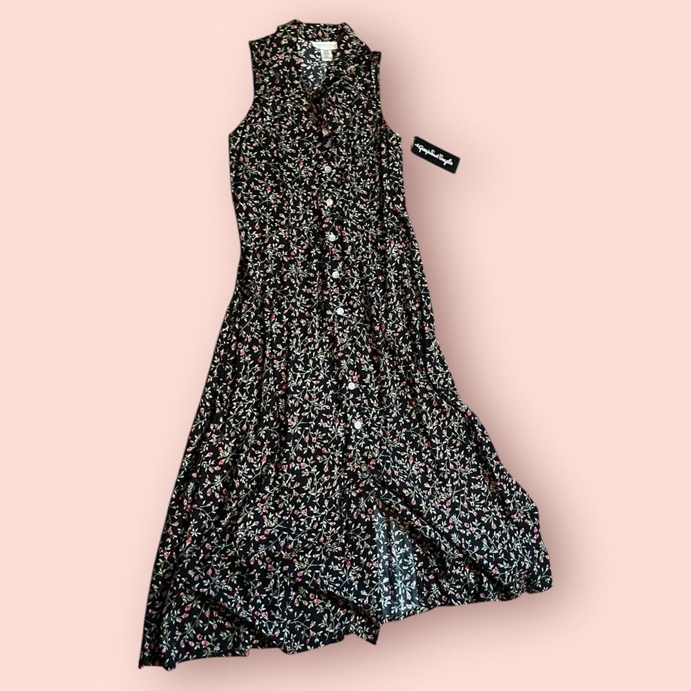 Floral Black Sleeveless Dress New With Tags